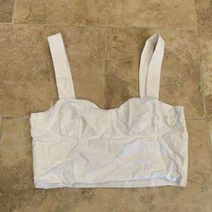 PRINCESS POLLY WHITE CROPPED TANK